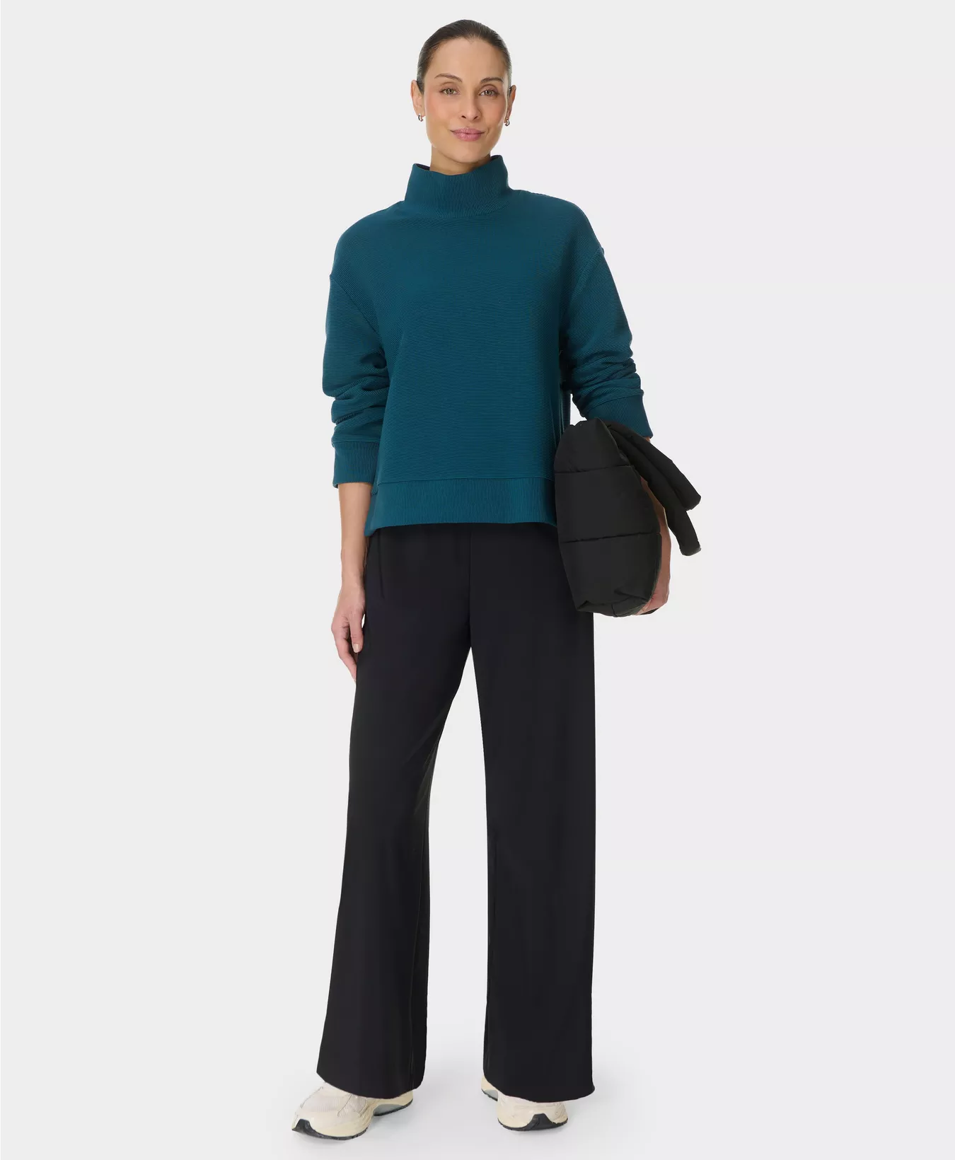 Peaceful Rib Funnel Neck Sweatshirt - Image 2