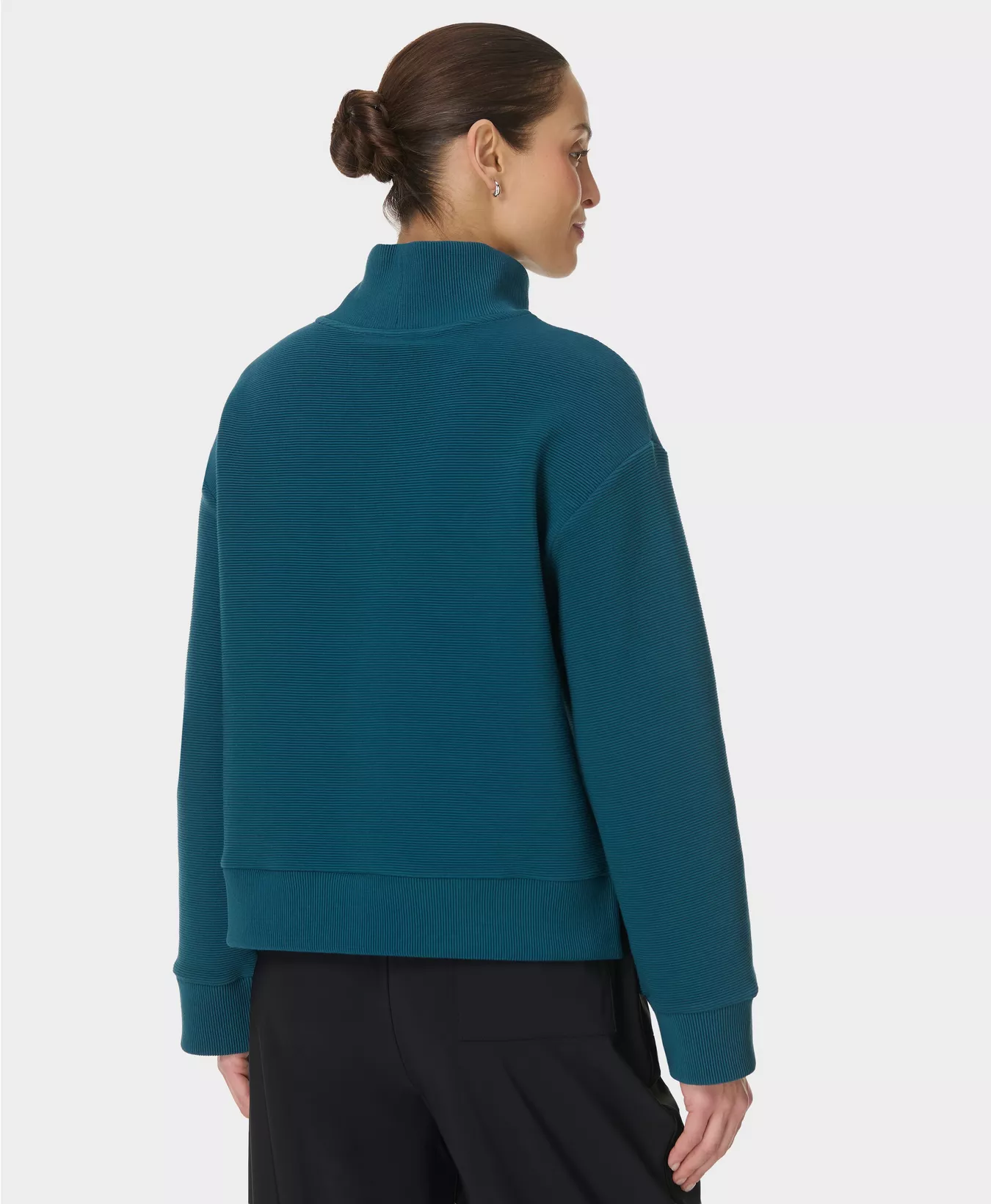 Peaceful Rib Funnel Neck Sweatshirt - Image 3