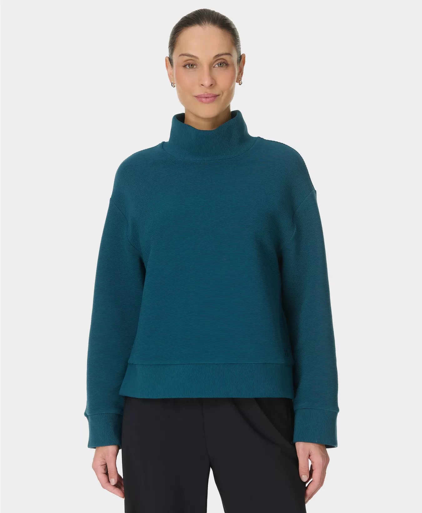 Peaceful Rib Funnel Neck Sweatshirt - Image 4