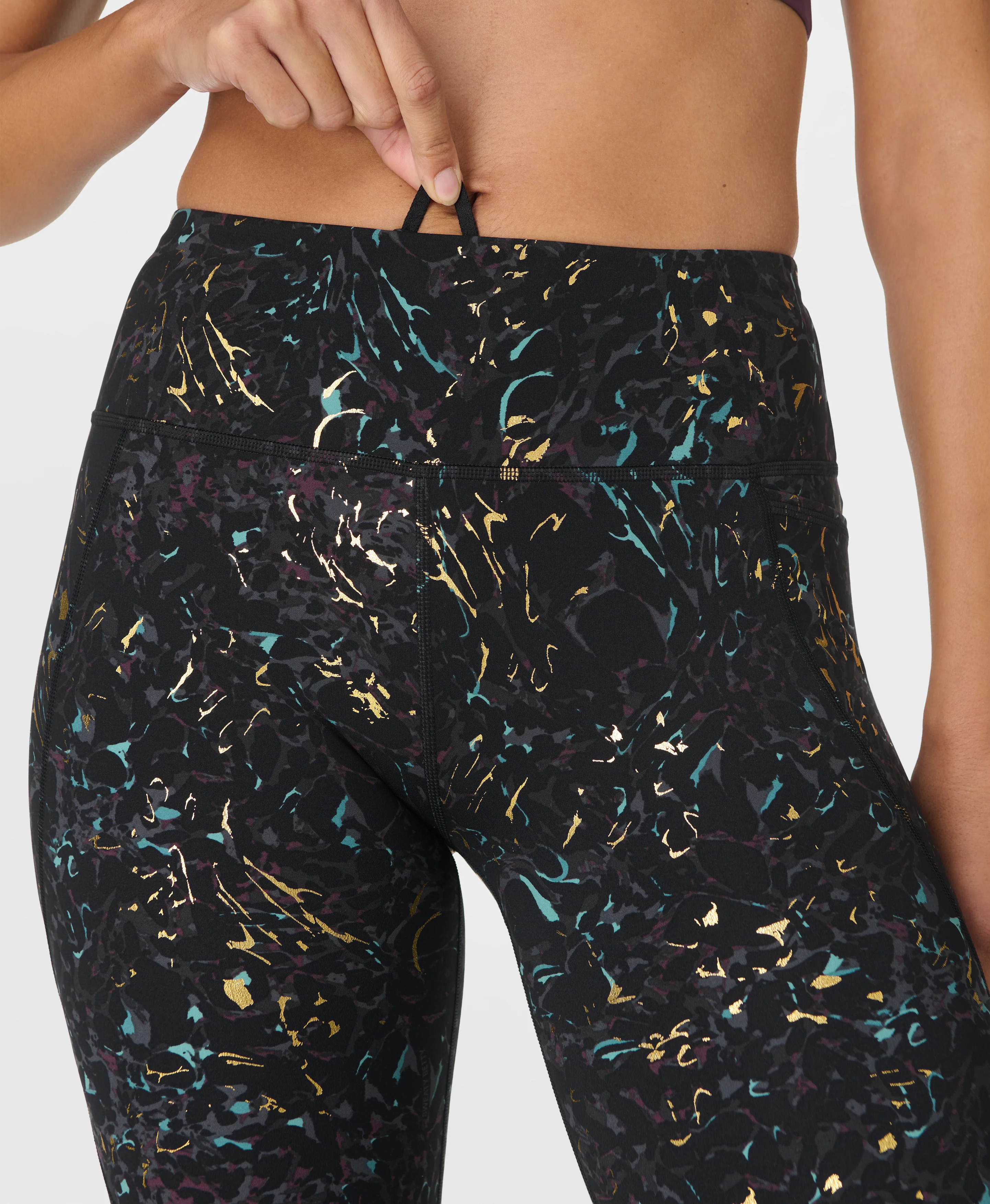Power 7/8 Foil Workout Leggings - Image 7