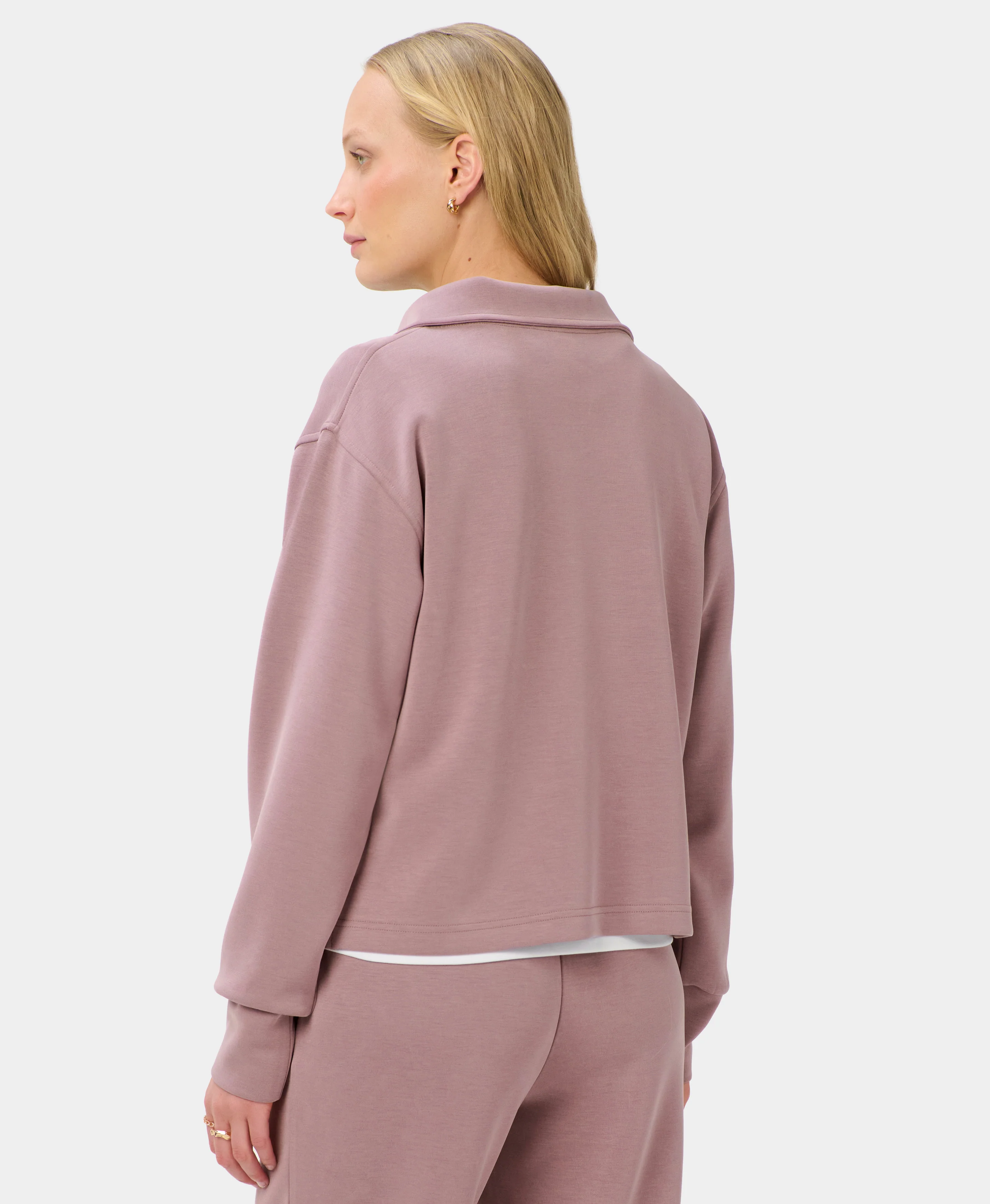 Sand Wash Half Zip Crop Sweatshirt - Image 4